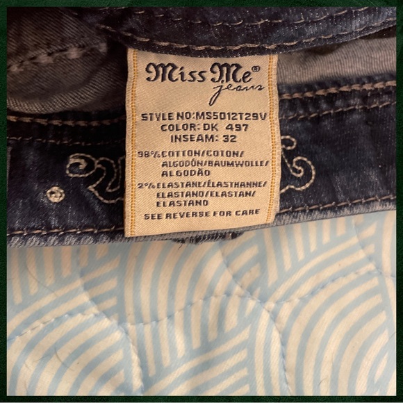 Miss Me Strait leg Jeans Waist 28 - Picture 6 of 6
